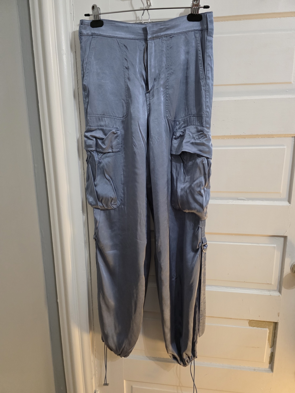 Women’s Light Blue Cargo  Pants with Utility Pockets